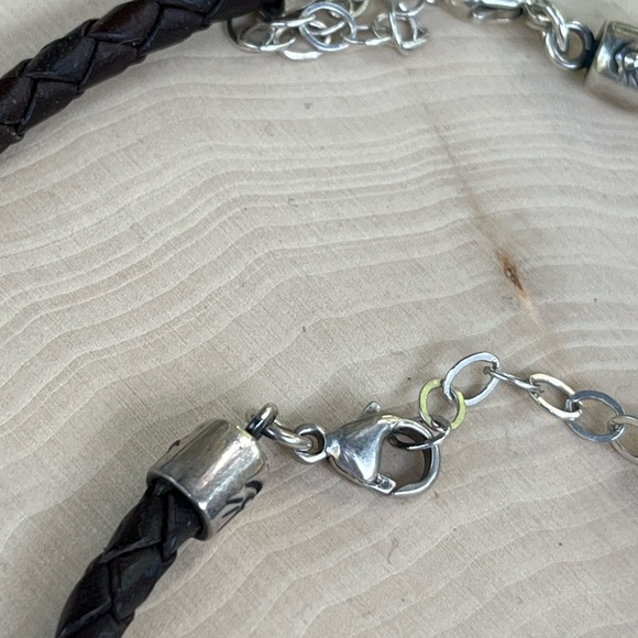 Dakota West Shube 15 1/2” Sterling Turquoise Brown Braided Necklace and bracelet - Picture 6 of 10